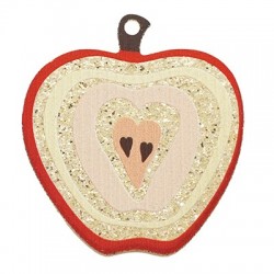 Plexi Acrylic Pendant Apple w/ Heart 39x43xmm