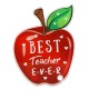Plexi Acrylic Deco Apple "BEST TEACHER EVER" 83x106mm