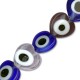 Glass Bead Heart Flat w/ Evil Eye 10mm (Ø1mm) (36pcs)