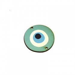 Wooden Pendant Round Eye w/ 2 Holes 35mm