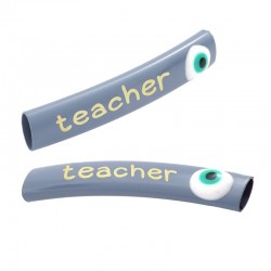 Brass Painted Tube "teacher" w/ Evil Eye 6x35mm