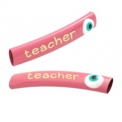 Brass Painted Tube "teacher" w/ Evil Eye 6x35mm