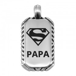 Μεταλλικό Ζάμακ Χυτό Μοτίφ Ταυτότητα "Super Papa" 15x25mm