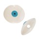 Perlina Schiacciata di Ceramica Smaltata con Occhio Portafortuna Smalato 30mm