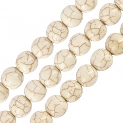 Semiprecious Stone Howlite Bead Round 12mm (Ø1.8mm) (~34pcs)