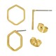 Boucle D'Oreille Hexagonale en Laiton 13 mm