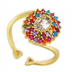 Zircon Brass Finger Ring 21mm