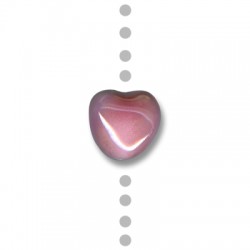 Ceramic Slider Heart Bead w/ Enamel 15mm (Ø2.5mm)