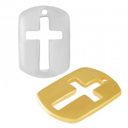 Zamak Pendant Tag Cross 15x20mm