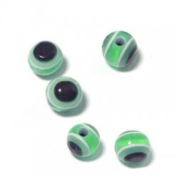 Perle en Résine avec œil porte-bonheur 6mm (Ø 1,8mm)