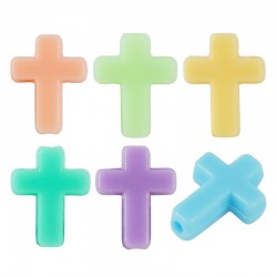 Acrylic Slider Bead Cross 12x16mm (Ø2mm)