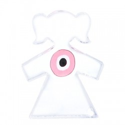 Plexi Acrylic Deco Girl w/ Evil Eye 60x45mm