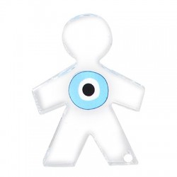 Plexi Acrylic Deco Boy w/ Evil Eye 60x45mm