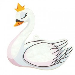 Plexi Acrylic Pendant Swan w/ Crown 70mm