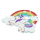 Plexi Acrylic Pendant Rainbow w/ Unicorn 68x52mm