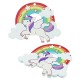 Plexi Acrylic Pendant Rainbow w/ Unicorn 68x52mm