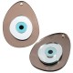 Plexi Acrylic Pendant Oval w/ Evil Eye 54x70mm