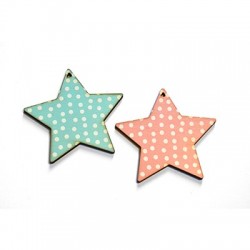 Wooden Pendant Star 62mm