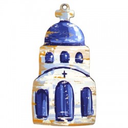 Wooden Pendant Church 73x67mm