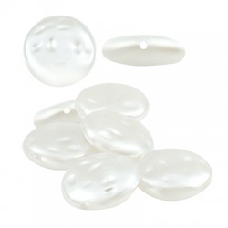 Pearl ABS Bead Round Flat 16mm (Ø1mm)