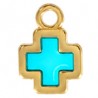 24K Gold Plated/Transparent Turquoise