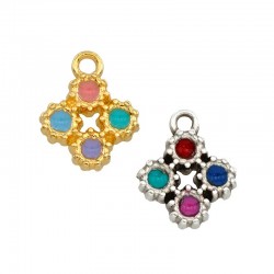 Zamak Charm Cross w/ Enamel 10mm