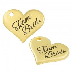 Zamak Charm Heart "Team Bride" 18x15mm (Ø1.8mm)