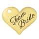 Zamak Charm Heart "Team Bride" 18x15mm (Ø1.8mm)