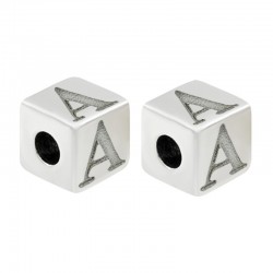 Distanziatore in Zama Cubo con Lettere e Numeri 7x7mm (Ø3mm)