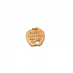 Wooden Pendant Apple Wishes 50x47mm