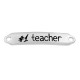Μεταλλική Ζάμακ Χυτή Ταυτότητα "1 teacher" 7x35mm (Ø1.8mm)