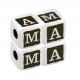 Cubo in Metallo Ottone "MAMA" 8mm (Ø3mm)