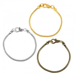 Brass Semifinished Bracelet with Lobster Clasp 180mm/2.7mm