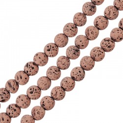 Ημιπολύτιμη Πέτρα Λάβα Χάντρα (~4mm) (Ø~0.4mm) (~92τμχ)