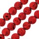 Λάβα Χάντρα Στρογγυλή Κόκκινο (~4mm) (Ø~0.4mm) (~92τμχ)