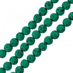 Lava Bead Round Green (~4mm) (Ø~0.4mm) (~92pcs)