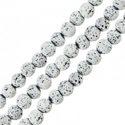 Lava Bead Round White (~4mm Ø~0.4mm (~92pcs)