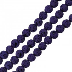 Ημιπολύτιμη Πέτρα Λάβα Χάντρα (~4mm) (Ø~0.4mm) (~92τμχ)