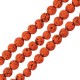 Λάβα Χάντρα Στρογγυλή Πορτοκαλί (~4mm) (Ø~0.4mm) (~92τμχ)