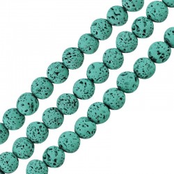 Ημιπολύτιμη Πέτρα Λάβα Χάντρα (~4mm) (Ø~0.4mm) (~92τμχ)