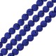 Λάβα Χάντρα Στρογγυλή Μπλε (~4mm) (Ø~0.4mm) (~92τμχ)