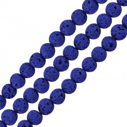 Ημιπολύτιμη Πέτρα Λάβα Χάντρα (~4mm) (Ø~0.4mm) (~92τμχ)