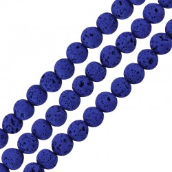 Lava Bead Round Blue (~4mm) (Ø~0.4mm) (~92pcs)