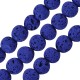 Λάβα Χάντρα Στρογγυλή Μπλε (~4mm) (Ø~0.4mm) (~92τμχ)