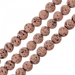 Lava Bead Round Light Pink (~6mm Ø~0.5mm (~62pcs)