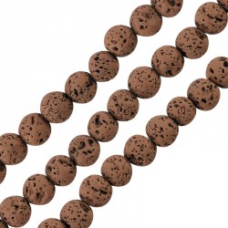 Lava Bead Round Beige (~6mm Ø~0.5mm (~62pcs)