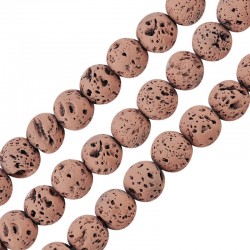 Lava Bead Round Light Pink (~8mm Ø~0.6mm (~46pcs)