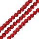 Λάβα Χάντρα Στρογγυλή Κόκκινο (~8mm) (Ø~0.6mm) (~46τμχ)