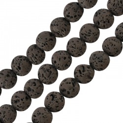 Lava Bead Round Grey (~8mm Ø~0.6mm (~46pcs)