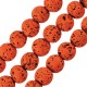 Λάβα Χάντρα Στρογγυλή Πορτοκαλί (~8mm) (Ø~0.6mm) (~46τμχ)